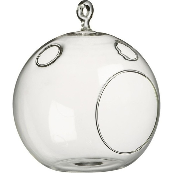 Pair CB2 Whirly Votive Holder Hanging Glass orb - Picture 4 of 10